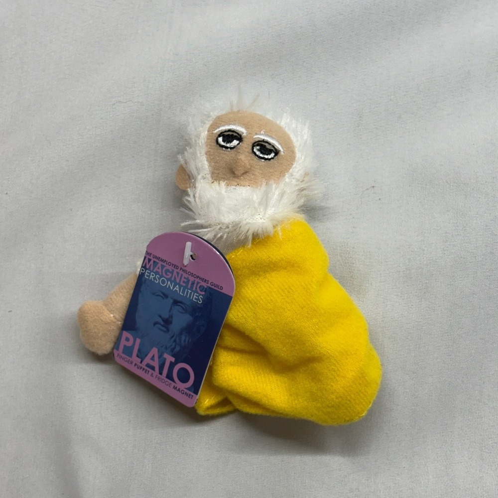 Unemployed Philosophers Guild Plato Finger Puppet Magnet Yellow Excellent 2014